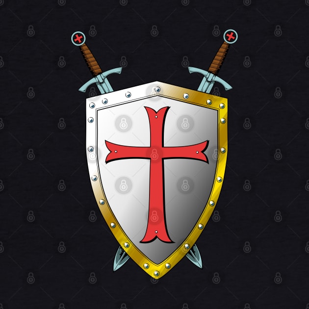 Templar Shield and Swords - Knights Templar by Modern Medieval Design